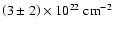 $\left( 3 \pm 2\right) \times 10^{22}~{\rm cm}^{-2}$