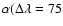 $\alpha (\Delta\lambda=75$