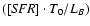 $([{\it SFR}]\cdot T_0/L_B)$