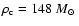 $\rho_{\rm c}=148 \;{\mbox{$M_{\odot}$ }}$