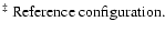 $\textstyle \parbox{6cm}{
$^\ddagger$\space Reference configuration.}$