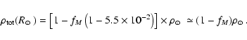 \begin{displaymath}\rho_{\rm tot}({\mbox{$R_{\odot}$ }}) = \left[ 1 - f_M \left(...
...box{$\rho_{\odot}$ }}\simeq (1 - f_M){\mbox{$\rho_{\odot}$ }}.
\end{displaymath}