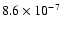 $ 8.6 \times 10^{-7} $