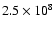 $2.5 \times 10^{8}$