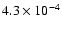 $ 4.3 \times 10^{-4} $