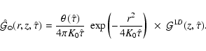 \begin{displaymath}
\hat{{\cal G}}_\odot(r ,z,\hat{\tau})=
{\displaystyle
\frac{...
...{0} \hat{\tau}} \right) ~\times ~
{\cal G}^{1D}(z,\hat{\tau}).
\end{displaymath}