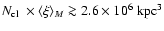${\mbox{$N_{\rm cl}$ }}
\times \langle \xi\rangle _M \ga 2.6\times 10^6 \; {\rm kpc}^{3}$