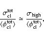 \begin{displaymath}\frac{\sigma_{\rm {cl}}^{\rm tot}}{\langle\phi_{\rm cl}^{\rm ...
...c{\sigma_{\rm {high}}}{\langle\phi_{\rm cl}^{\rm tot}\rangle},
\end{displaymath}
