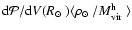 ${\rm d}{\cal P}/{\rm d}V({\mbox{$R_{\odot}$ }}) \langle
{\mbox{$\rho_{\odot}$ }}/{\mbox{$M_{\rm vir}^{\rm h}$ }}\rangle $