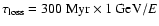 $\tau_{\rm loss} = 300{\rm ~Myr}\times
1~{\rm GeV}/E$