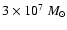 $3\times 10^7~M_\odot$