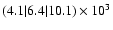 $( 4.1 \vert 6.4 \vert 10.1 )\times 10^{3}$