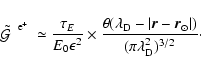 \begin{displaymath}{\mbox{${\mbox{$\tilde{{\cal G}}$ }}^{\; {\rm e}^+}$ }}\simeq...
...}-\vec{r}_{\odot}\vert)}
{(\pi \lambda_{\rm D}^2)^{3/2}}\cdot
\end{displaymath}