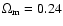 $\Omega_{\rm m}=0.24$