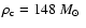$\rho_{\rm c}=148~{\mbox{$M_{\odot}$ }}$