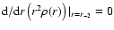 ${\rm d}/{\rm d}r \left( r^2 \rho(r) \right)\vert _{r=r_{-2}} = 0$