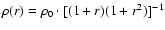 $\rho(r)=\rho_0\cdot[(1+r)(1+r^2)]^{-1}$