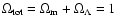 $\Omega_{\rm tot} = \Omega_{\rm m} + \Omega_\Lambda = 1$