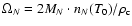 $\Omega_N = 2M_N\cdot n_N(T_0)/\rho_{\rm c}$