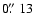 $0\hbox{$.\!\!^{\prime\prime}$ }13$
