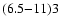 $(6.5{-}11)\EE3$
