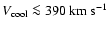 $V_{\rm cool}\la 390\rm ~km~s^{-1}$