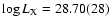 $\log L_{\rm X} = 28.70(28)$