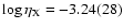 $\log \eta_{\rm X}
=-3.24(28)$
