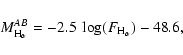 \begin{displaymath}M_{{\rm H}_{\alpha}}^{AB} = -2.5~\log(F_{\rm H_{\alpha}})-48.6,
\end{displaymath}