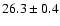 $26.3\pm 0.4$