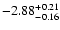 $\rm -2.88 ^{+ 0.21}_{-0.16 }$