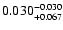 $\rm0.030 ^{-0.030}_{ +0.067 }$