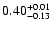 $\rm0.40 ^{+ 0.01}_{-0.13 }$