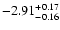 $\rm -2.91 ^{+ 0.17}_{-0.16 }$