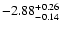 $\rm -2.88 ^{ +0.26}_{-0.14 }$