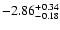 $\rm -2.86 ^{ +0.34}_{-0.18 }$