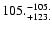 $\rm 105. ^{-105.}_{ +123. }$
