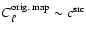 $C_{\ell}^{\rm orig.\;map} \sim c^{\rm src}$