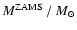 $M^{\rm ZAMS}~/~M_\odot $