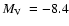$\mbox{$M_{\rm V}$ }=-8.4$
