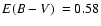$\mbox{$E(B-V)$ }=0.58$