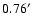 $0.76\hbox{$^\prime$ }$