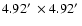$4.92\hbox{$^\prime$ }\times4.92\hbox{$^\prime$ }$