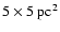$\rm 5\times5~pc^2$