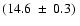 $(14.6~\pm~0.3)~$