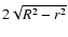 $2\sqrt{R^2- r^2}$