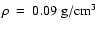 $\rm\rho~=~0.09~g/cm^3$