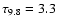 $\tau _{9.8}=3.3$