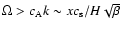 $\Omega > c_{\rm A} k \sim x c_{\rm s}/H \sqrt{\beta}$
