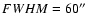 $FWHM=60^{\prime\prime}$